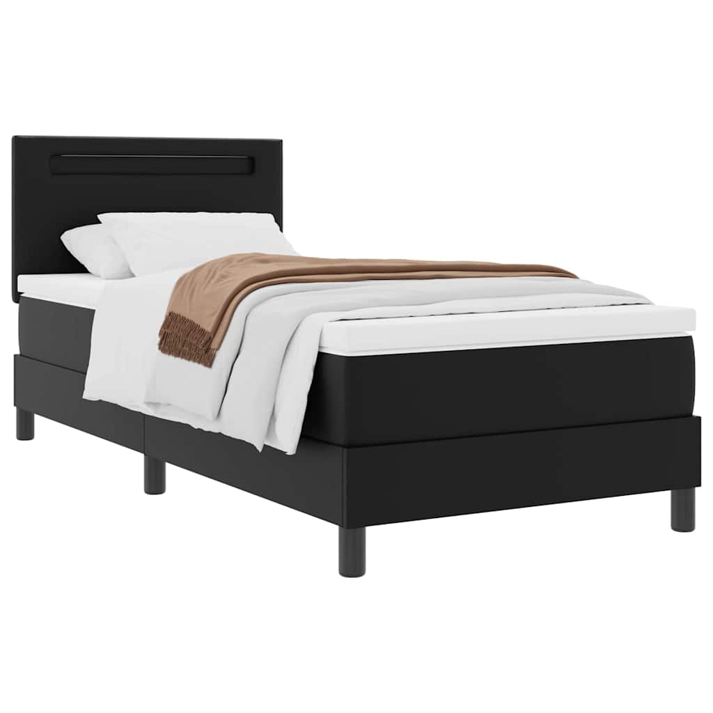 Cadre de lit avec matelas Noir 90 x 190 cm Faux cuir - XIOS