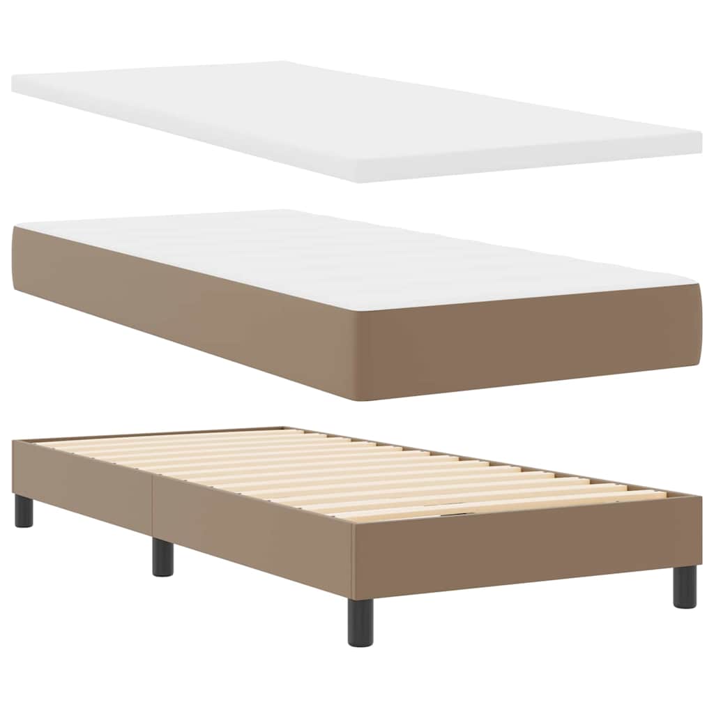 Cadre de lit avec matelas Cappuccino 90 x 190 cm Faux cuir - XIOS