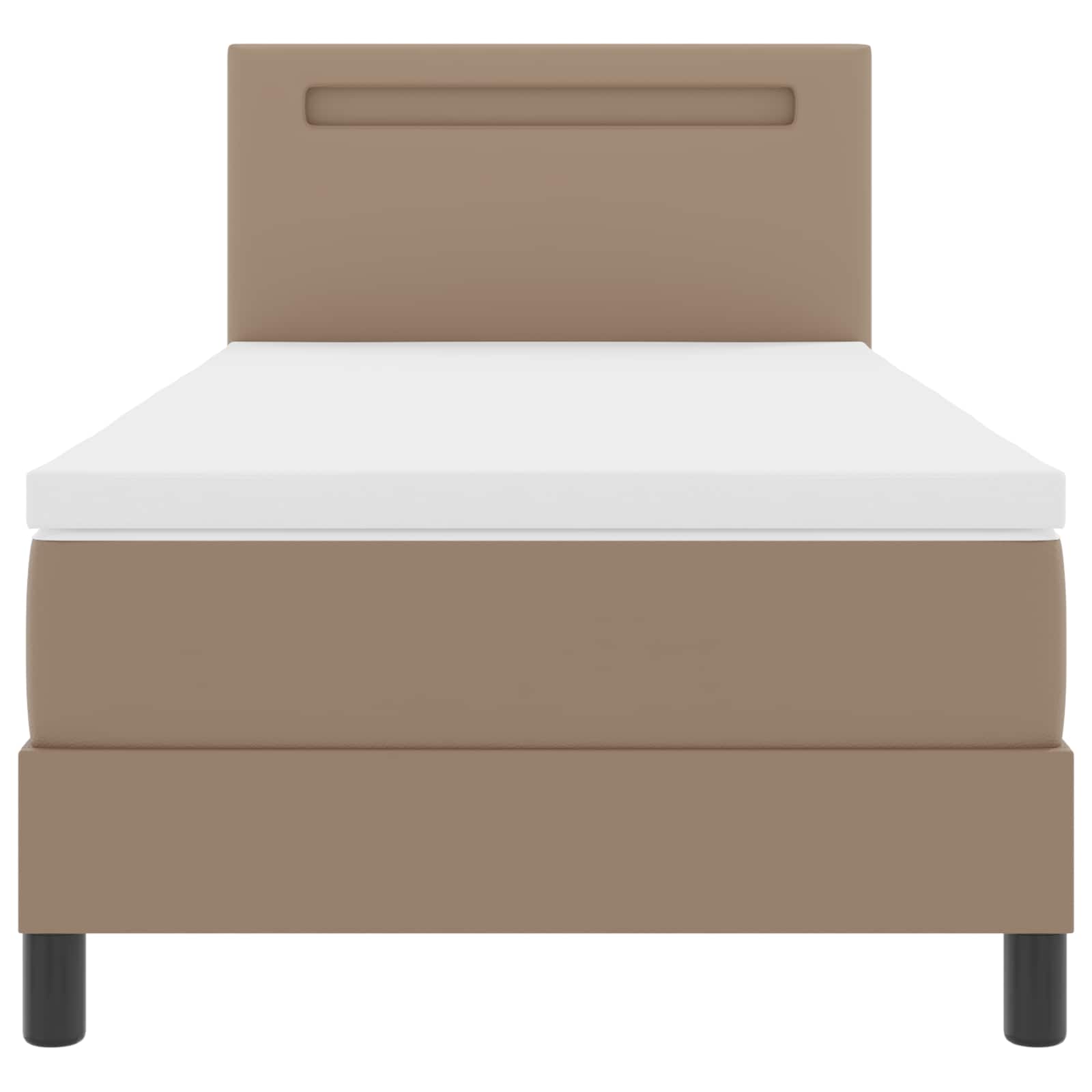 Lit à ressorts avec matelas Cappuccino 90 x 190 cm Simili cuir - XIOS