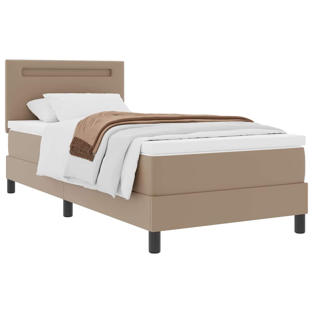 Cadre de lit avec matelas Cappuccino 90 x 200 cm Faux cuir - XIOS