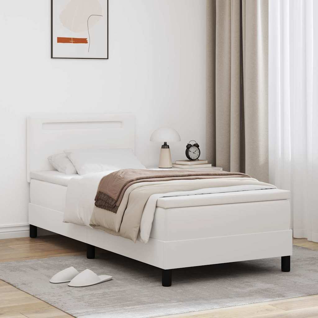 Cadre de lit avec matelas Blanc 100 x 200 cm Faux cuir - XIOS