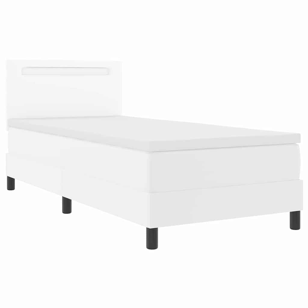 Cadre de lit avec matelas Blanc 100 x 200 cm Faux cuir - XIOS