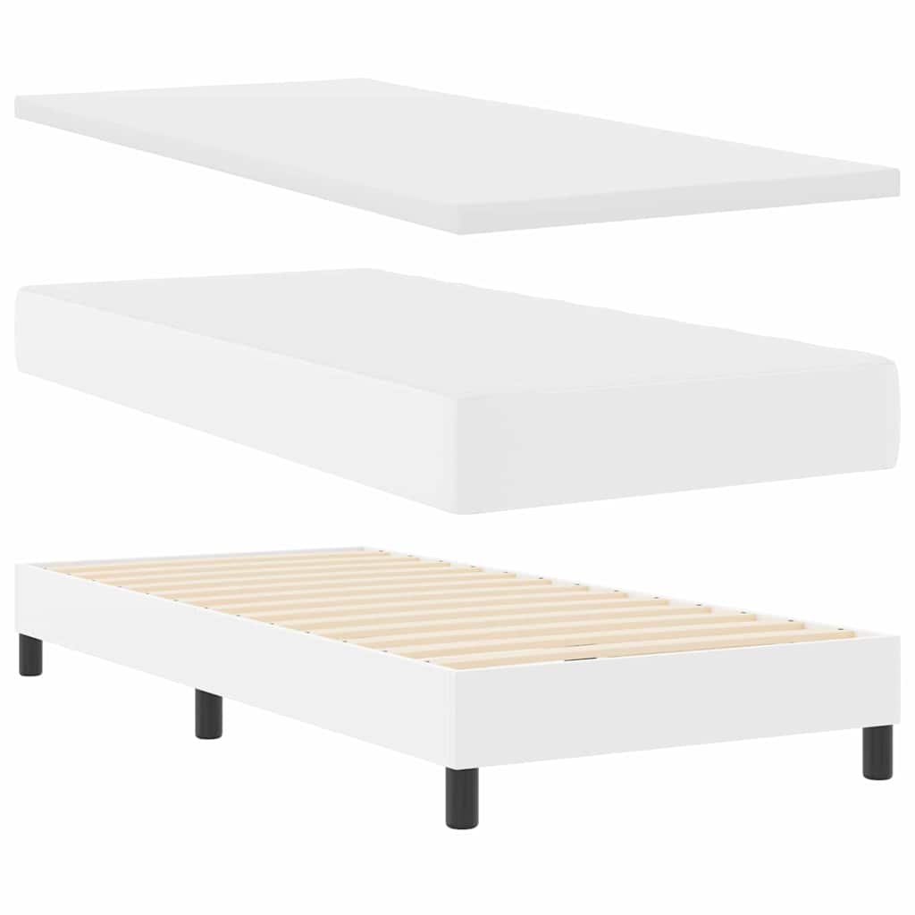 Cadre de lit avec matelas Blanc 100 x 200 cm Faux cuir - XIOS