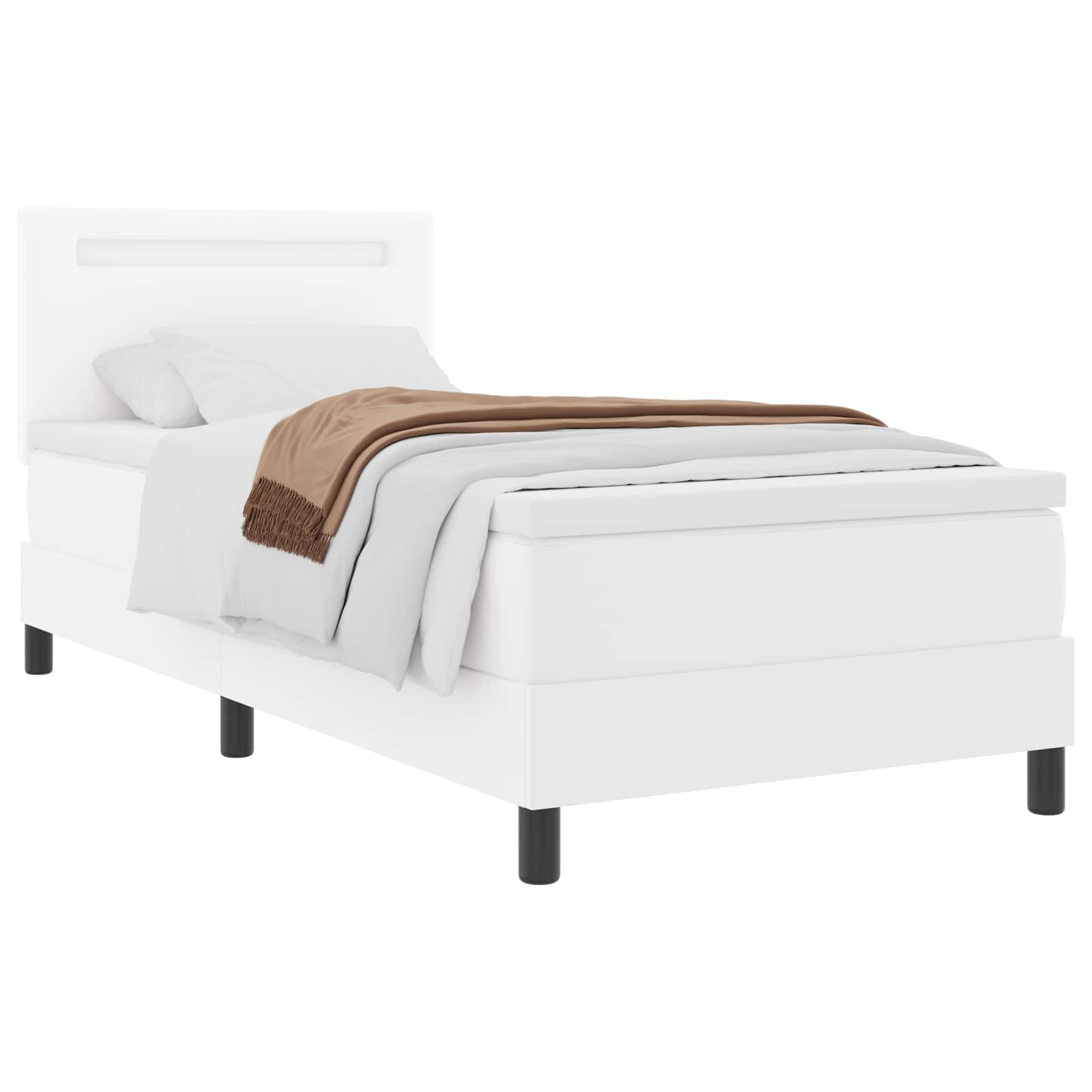 Lit à ressorts avec matelas Blanc 100 x 200 cm Simili cuir - XIOS