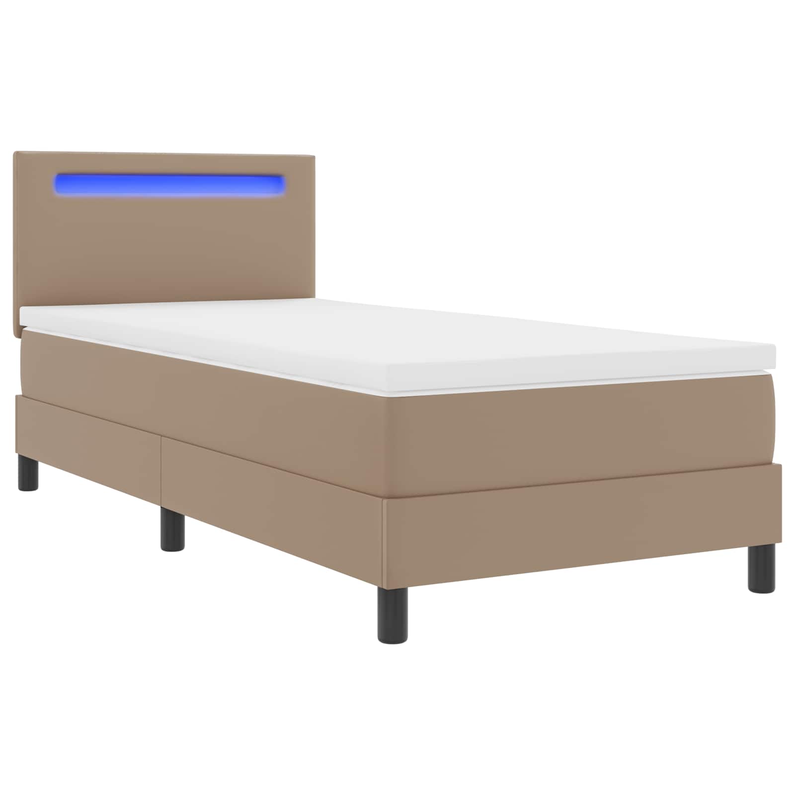 Lit à ressorts avec matelas Cappuccino 100 x 200 cm Simili cuir - XIOS