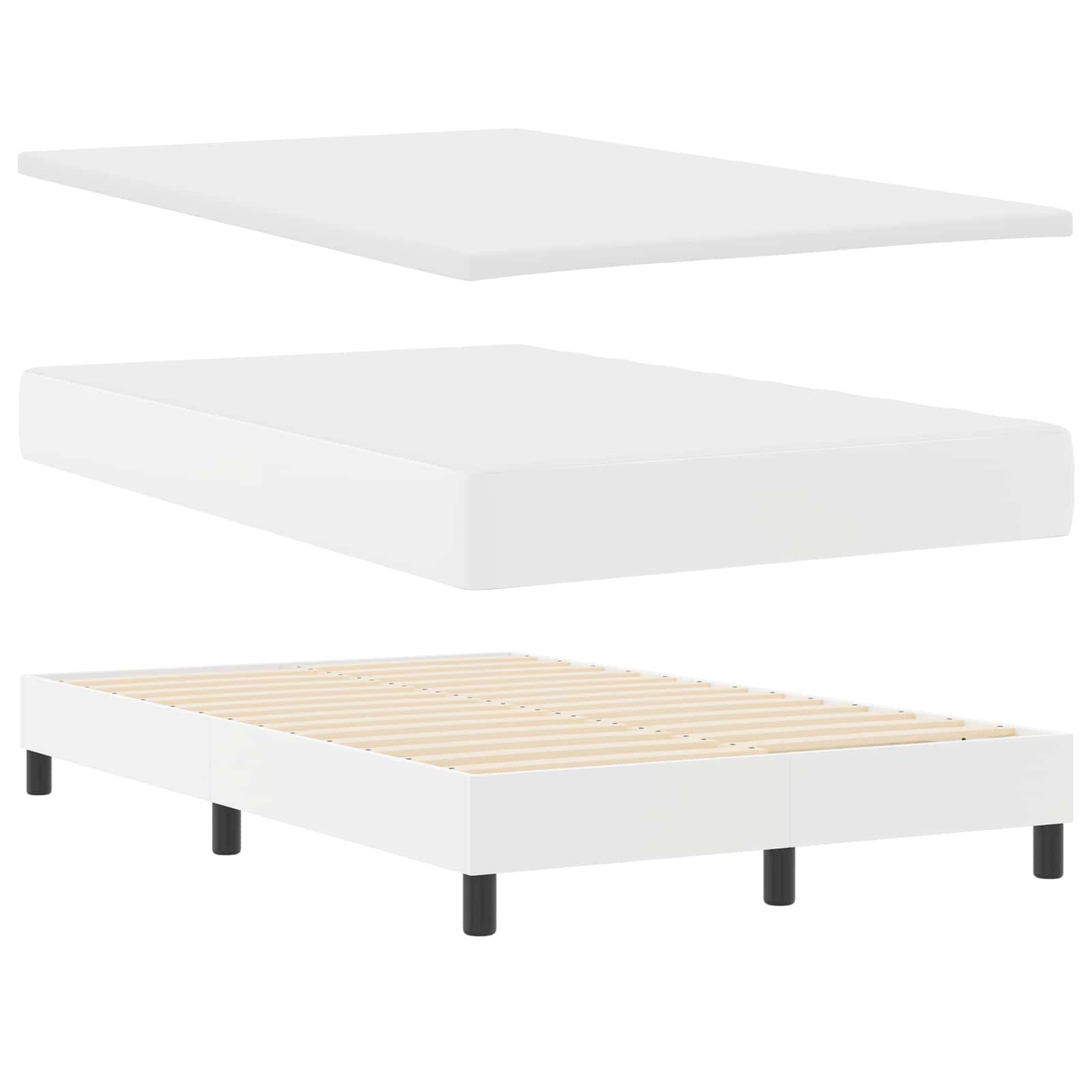 Lit à ressorts avec matelas Blanc 120 x 200 cm Simili cuir - XIOS
