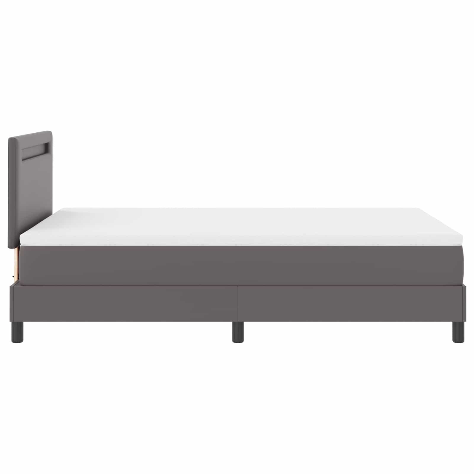 Lit à ressorts avec matelas Gris 120 x 200 cm Simili cuir
