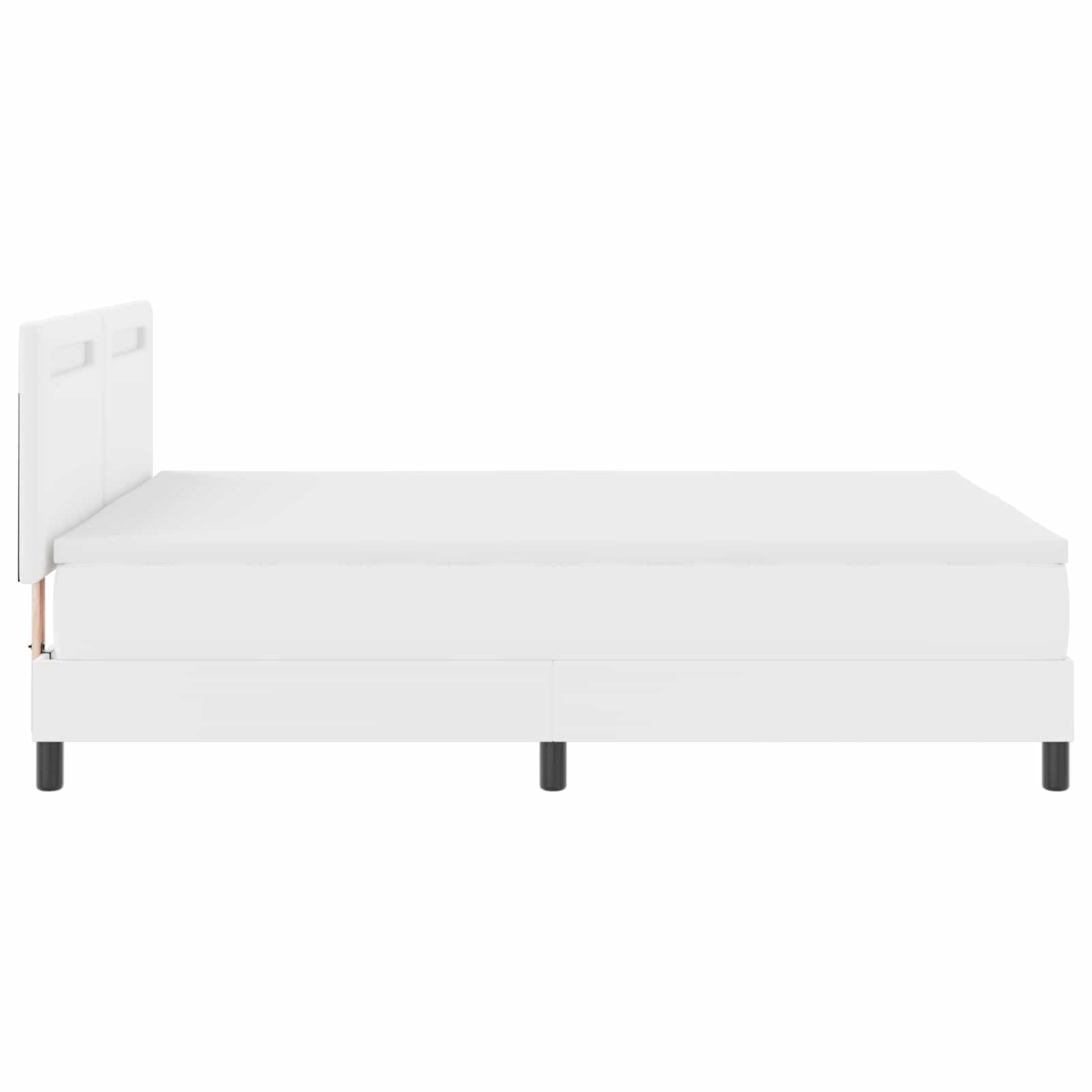 Lit à ressorts avec matelas Blanc 140 x 190 cm Simili cuir