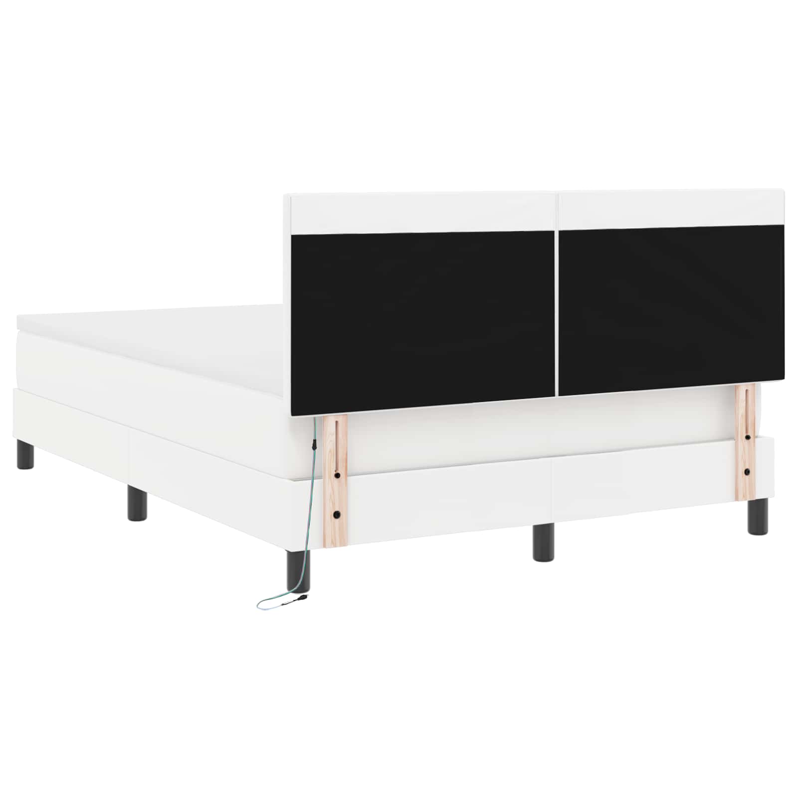 Lit à ressorts avec matelas Blanc 140 x 200 cm Simili cuir
