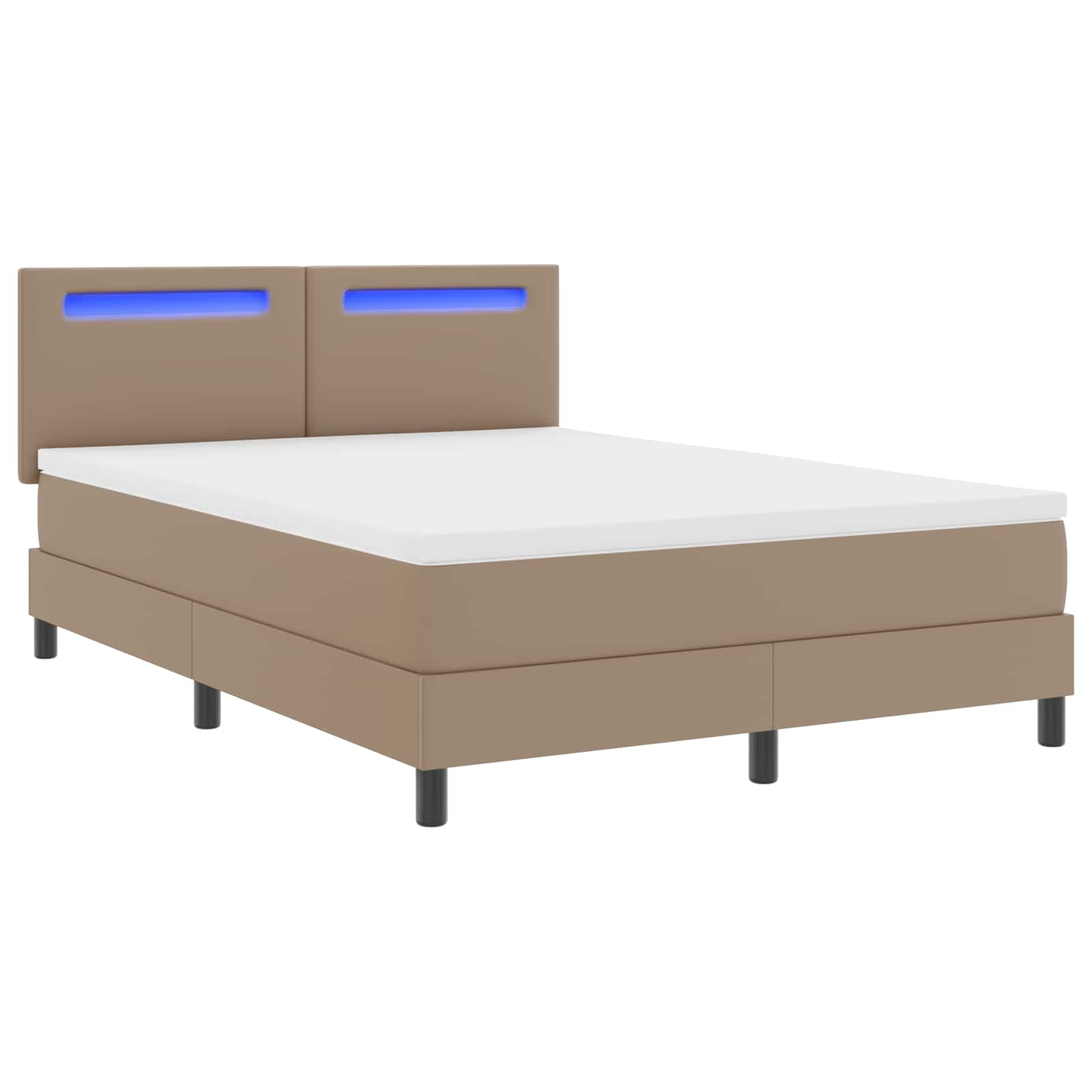 Lit à ressorts avec matelas Cappuccino 140 x 200 cm Simili cuir