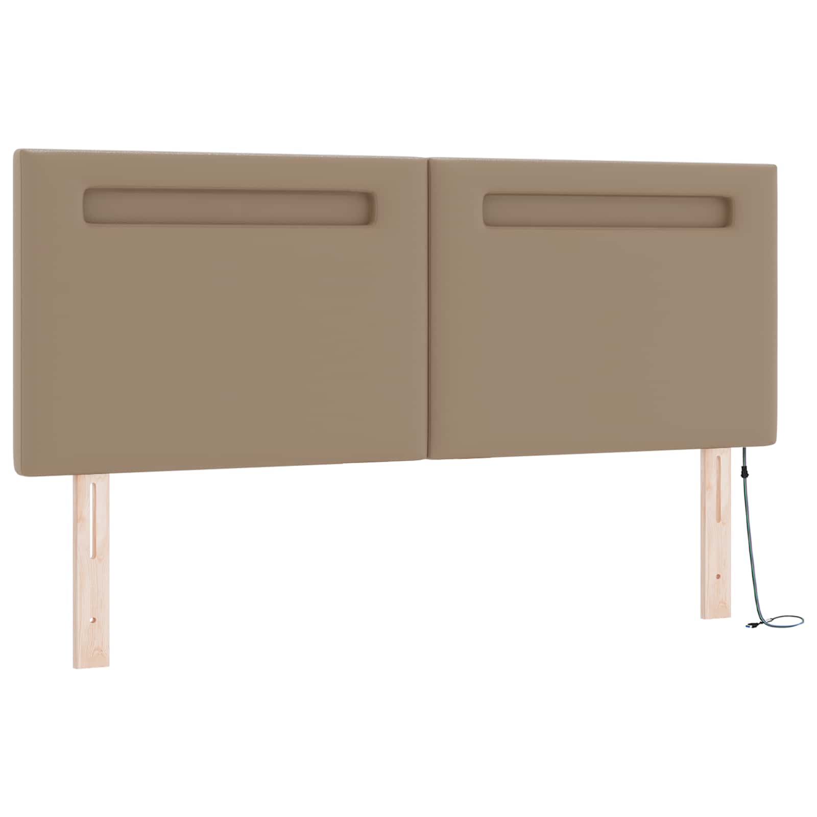 Lit à ressorts avec matelas Cappuccino 140 x 200 cm Simili cuir