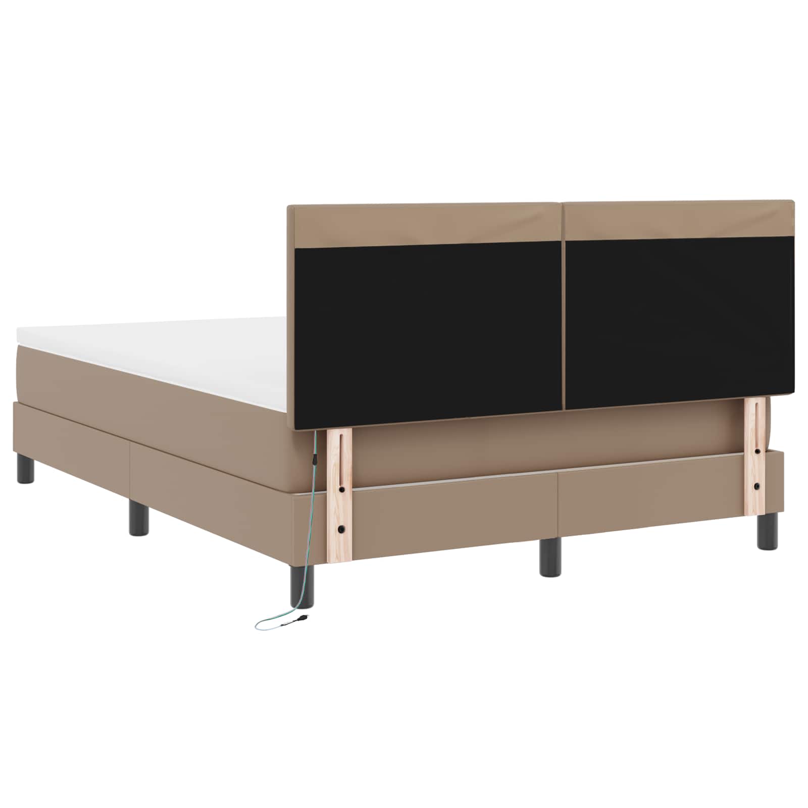 Lit à ressorts avec matelas Cappuccino 140 x 200 cm Simili cuir