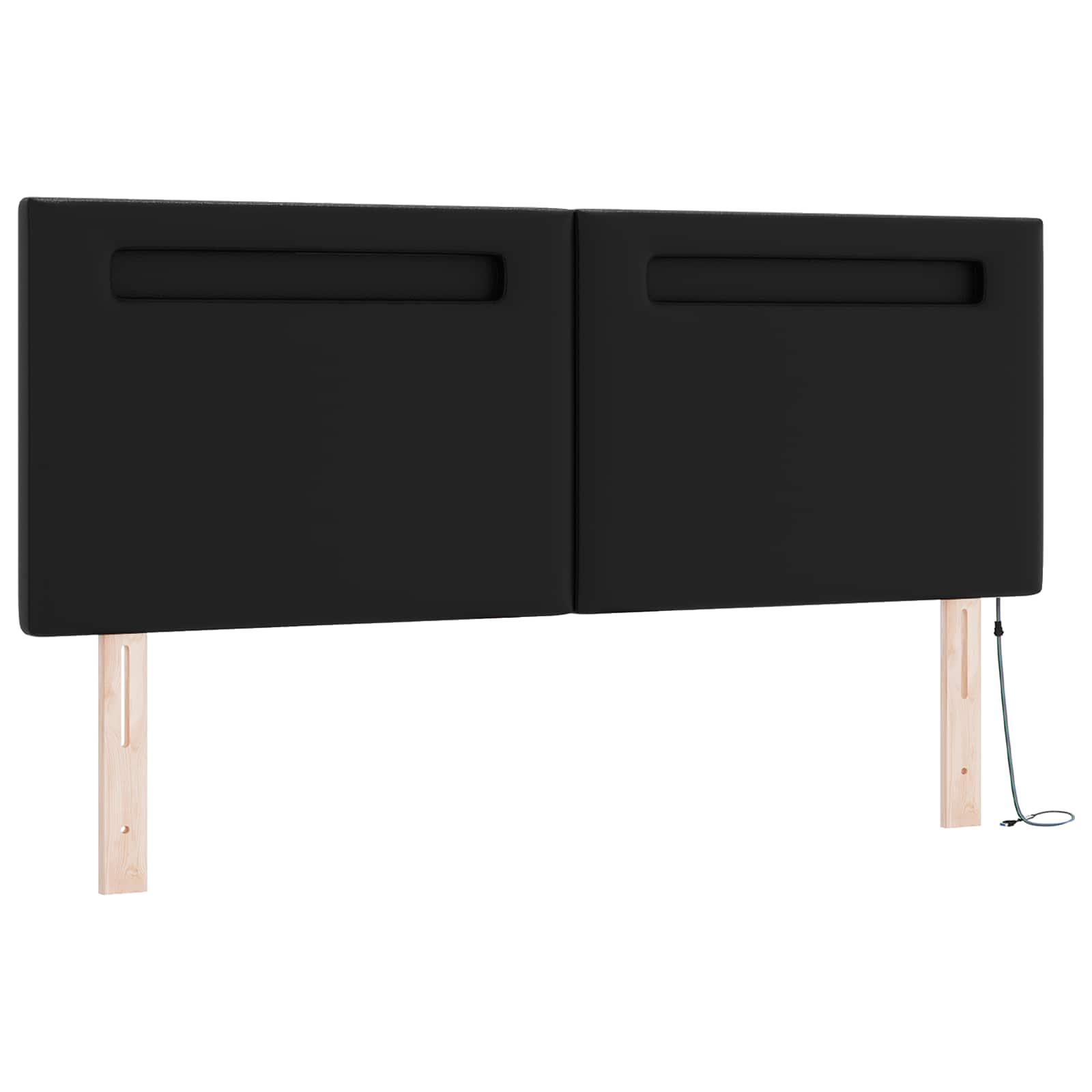 Lit à ressorts avec matelas Noir 160 x 200 cm Simili cuir