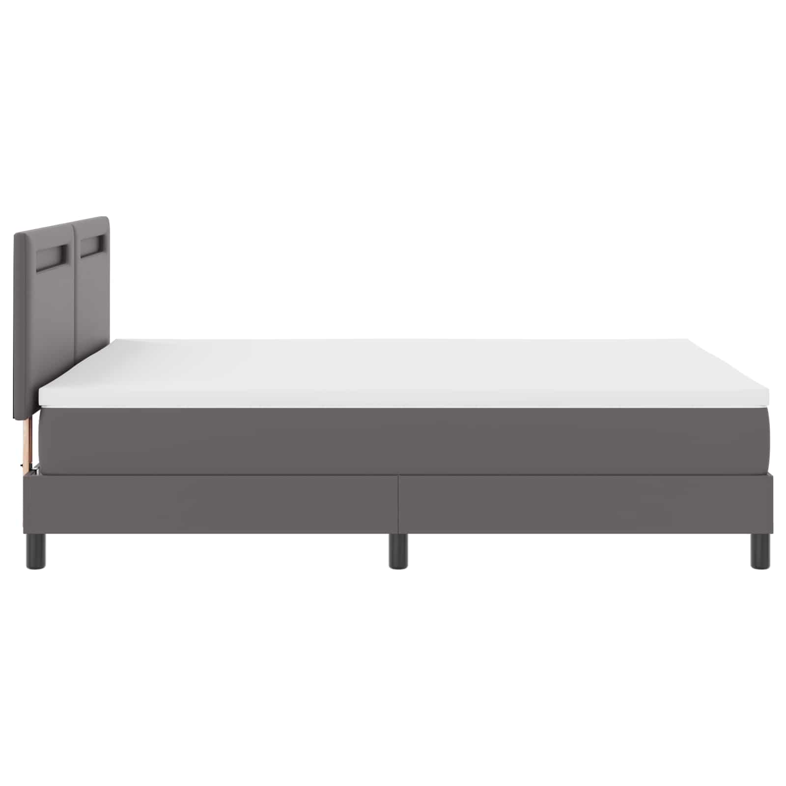 Lit à ressorts avec matelas Gris 160 x 200 cm Simili cuir