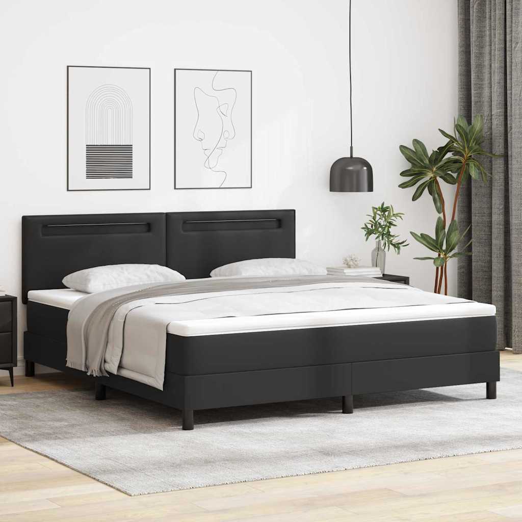 Cadre de lit avec matelas Noir 180 x 200 cm Faux cuir - XIOS