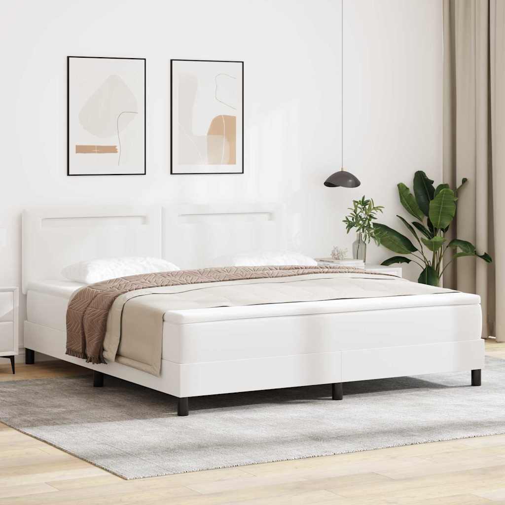 Cadre de lit avec matelas Blanc 180 x 200 cm Faux cuir - XIOS