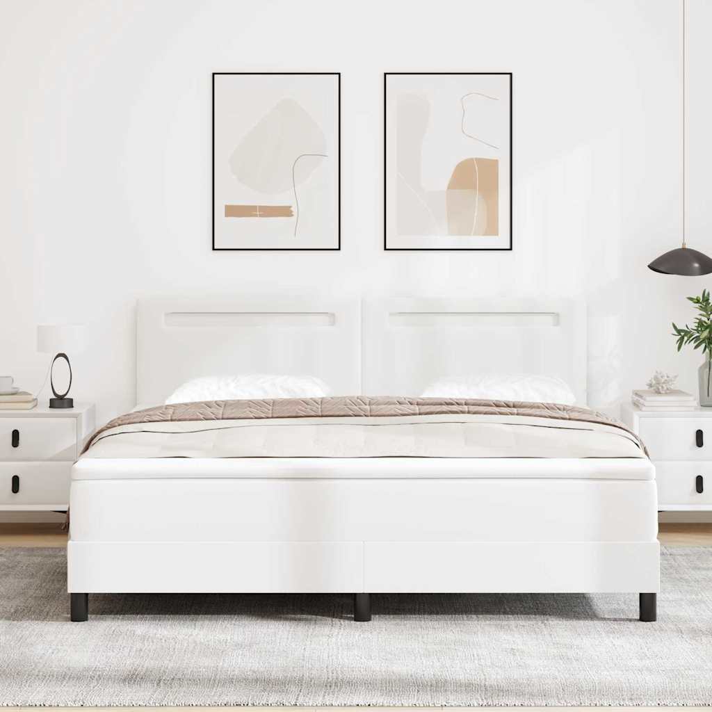 Cadre de lit avec matelas Blanc 180 x 200 cm Faux cuir - XIOS