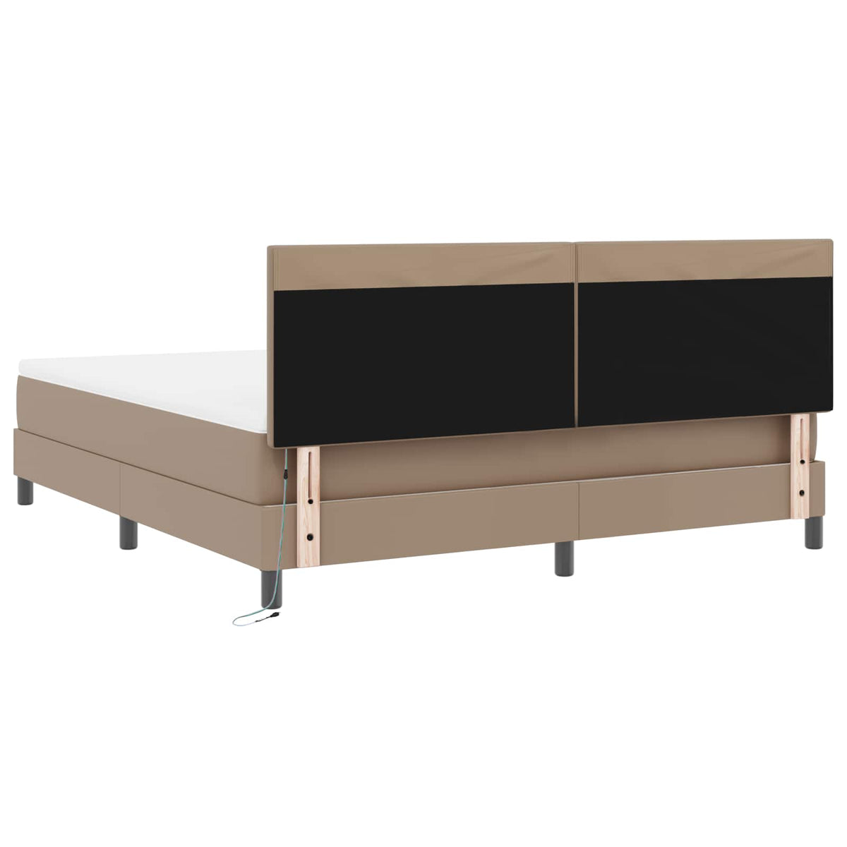 Lit à ressorts avec matelas Cappuccino 180 x 200 cm Simili cuir