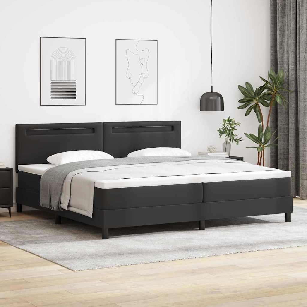 Cadre de lit avec matelas Noir 200 x 200 cm Faux cuir - XIOS