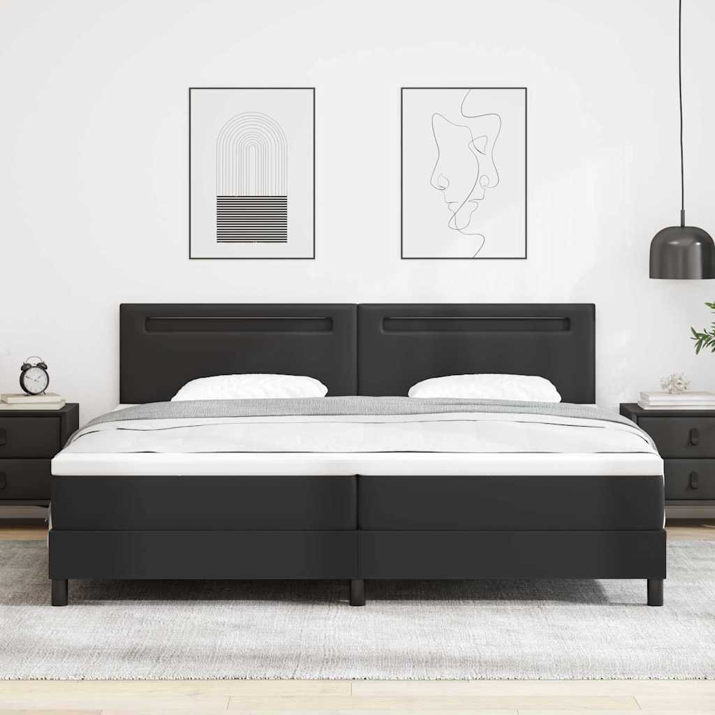 Cadre de lit avec matelas Noir 200 x 200 cm Faux cuir - XIOS