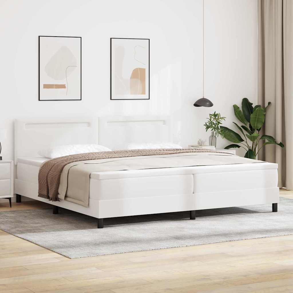 Cadre de lit avec matelas Blanc 200 x 200 cm Faux cuir - XIOS