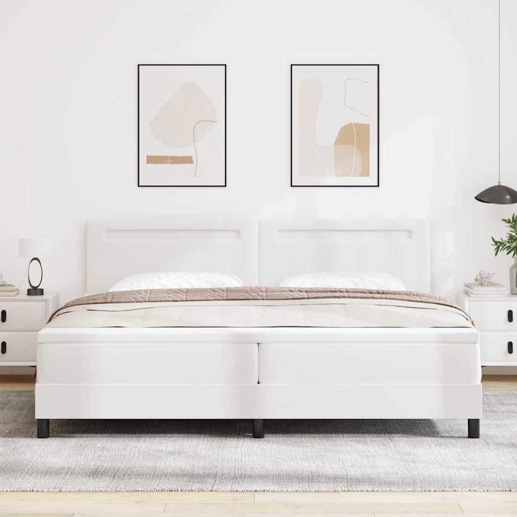 Cadre de lit avec matelas Blanc 200 x 200 cm Faux cuir - XIOS