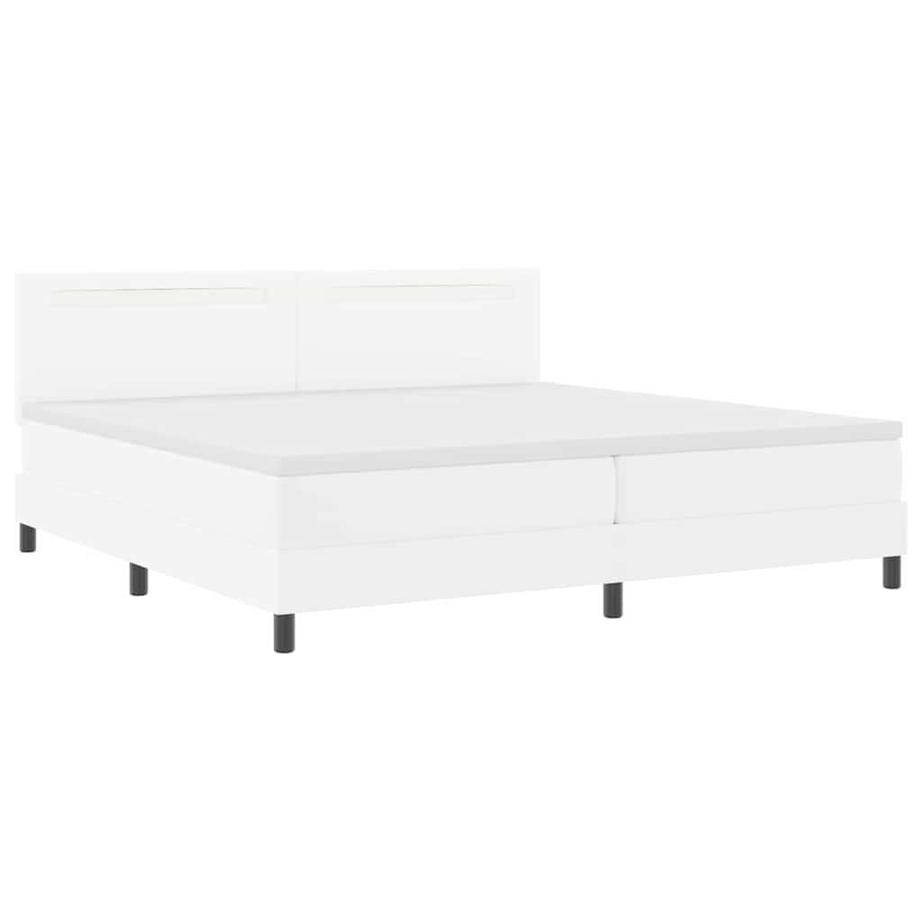 Cadre de lit avec matelas Blanc 200 x 200 cm Faux cuir - XIOS