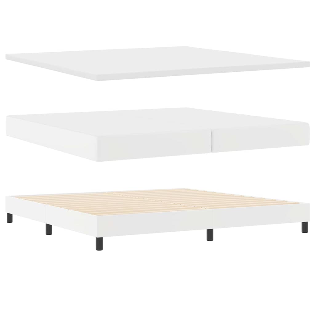 Cadre de lit avec matelas Blanc 200 x 200 cm Faux cuir - XIOS
