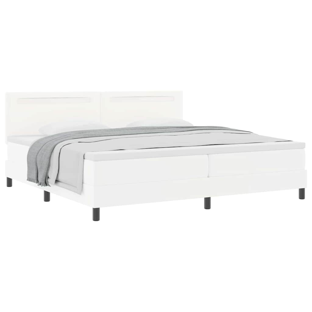 Cadre de lit avec matelas Blanc 200 x 200 cm Faux cuir - XIOS