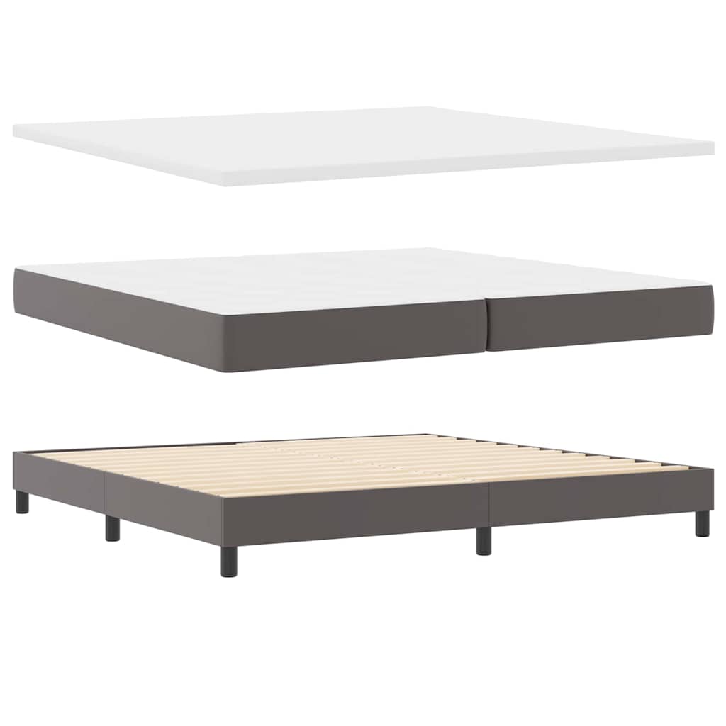 Cadre de lit avec matelas Gris 200 x 200 cm Faux cuir - XIOS