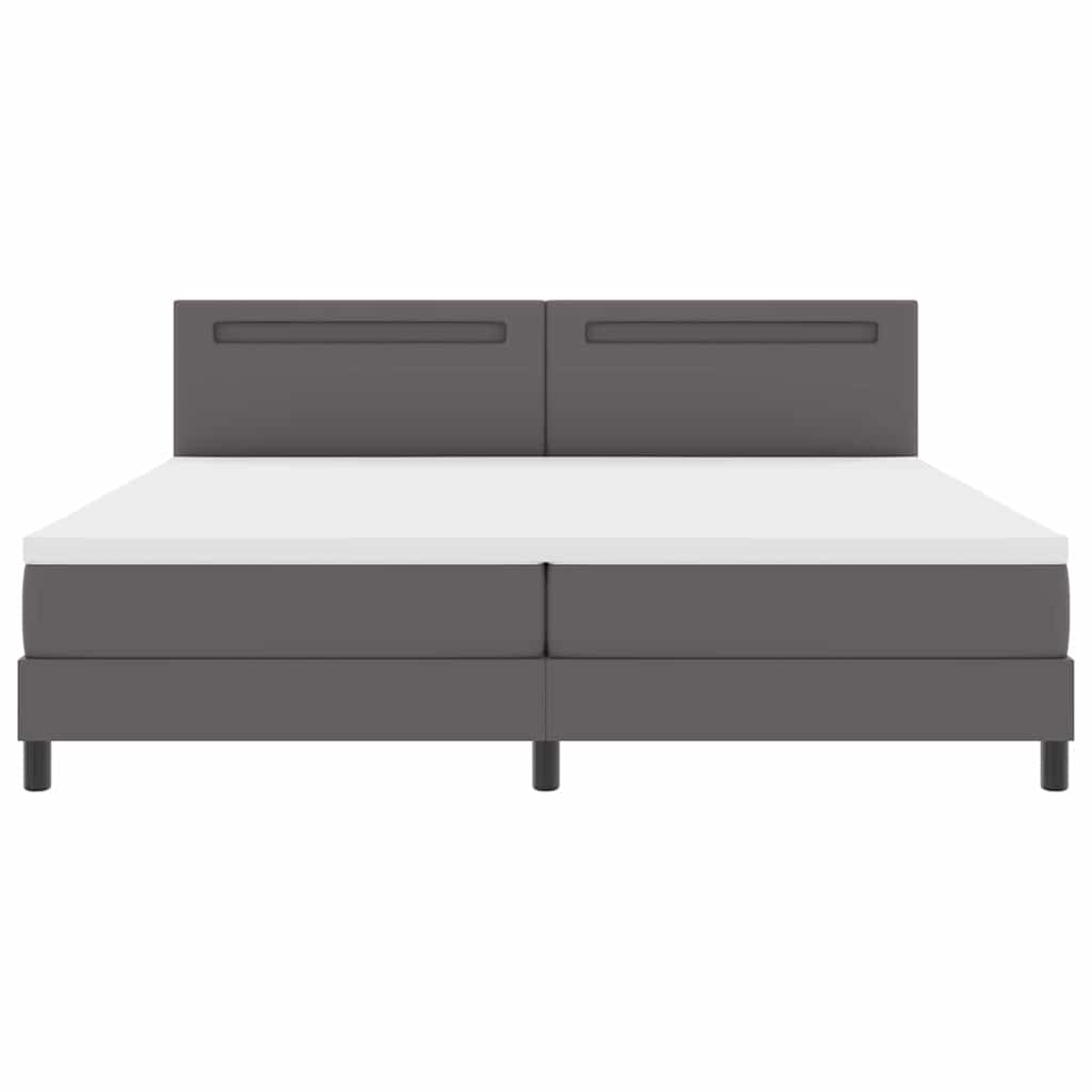 Cadre de lit avec matelas Gris 200 x 200 cm Faux cuir - XIOS