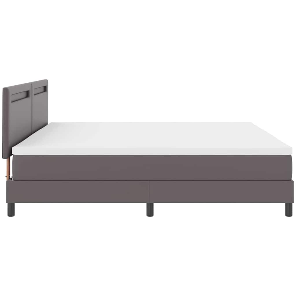 Cadre de lit avec matelas Gris 200 x 200 cm Faux cuir - XIOS