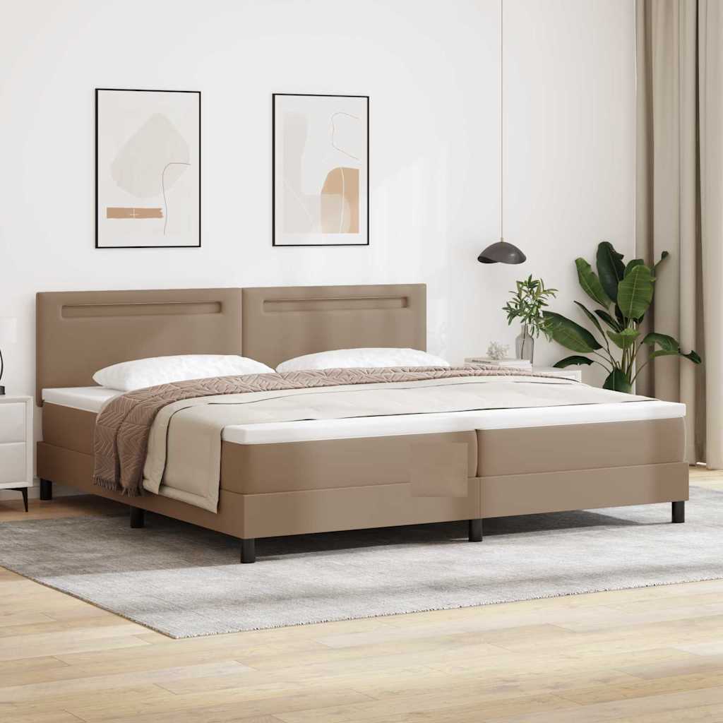 Cadre de lit avec matelas Cappuccino 200 x 200 cm Faux cuir - XIOS