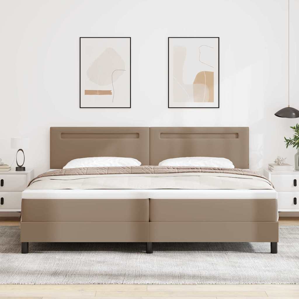 Cadre de lit avec matelas Cappuccino 200 x 200 cm Faux cuir - XIOS