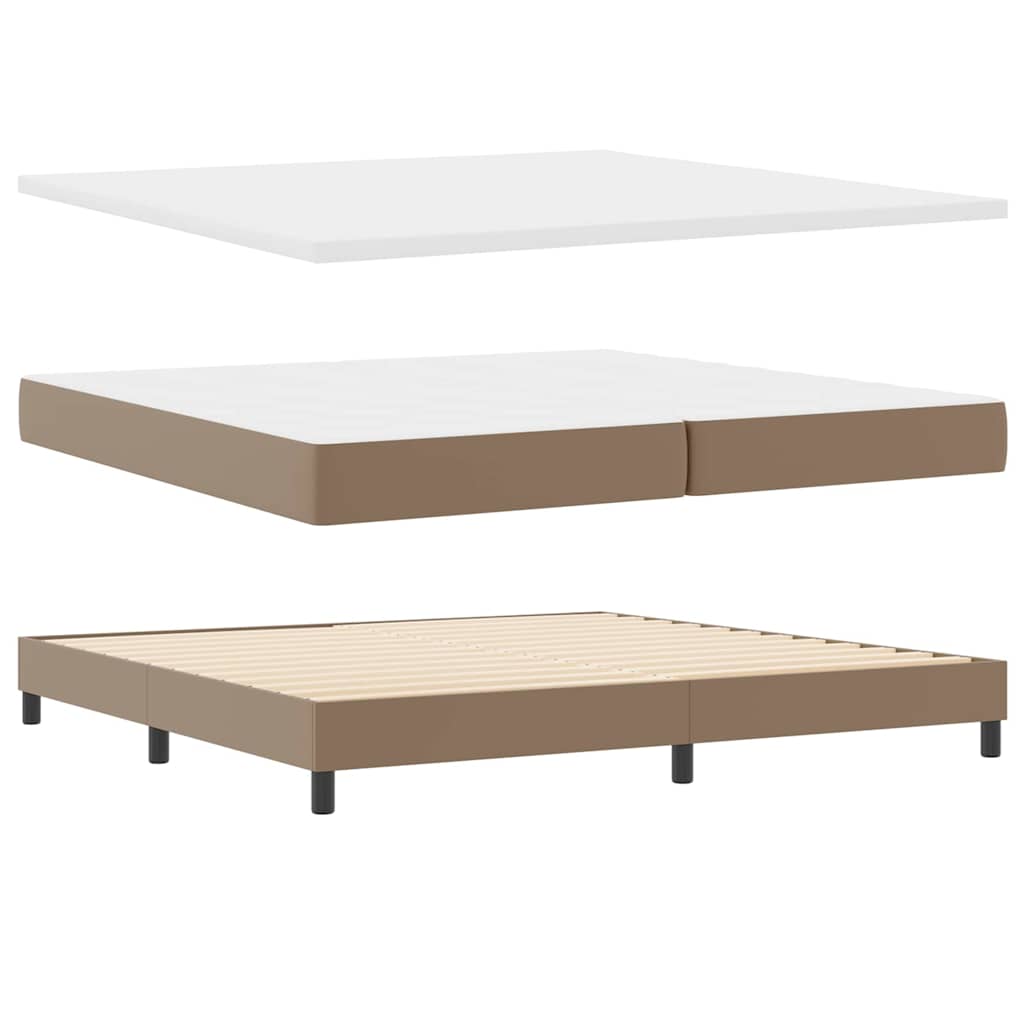 Cadre de lit avec matelas Cappuccino 200 x 200 cm Faux cuir - XIOS
