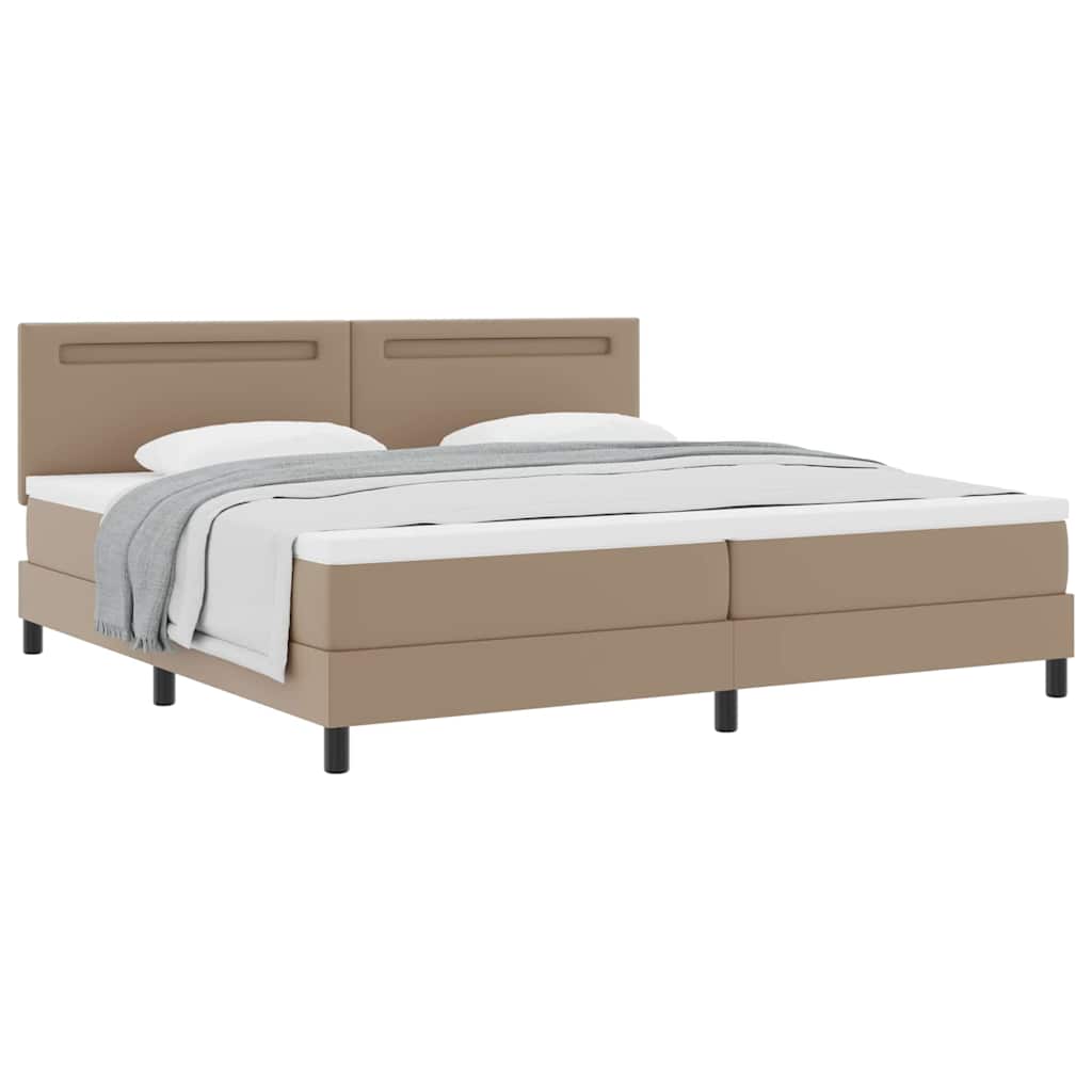 Cadre de lit avec matelas Cappuccino 200 x 200 cm Faux cuir - XIOS