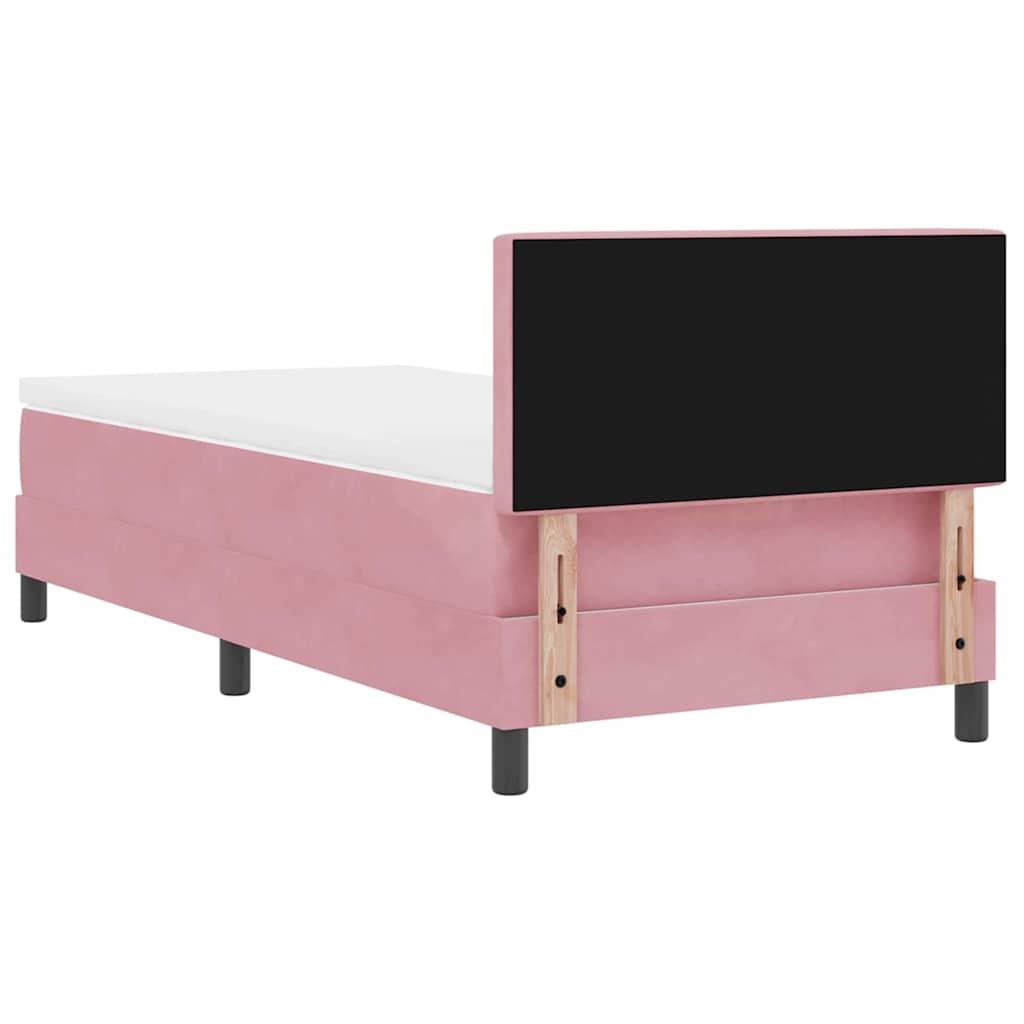 Lit à ressorts avec matelas Rose 100 x 200 cm Velours
