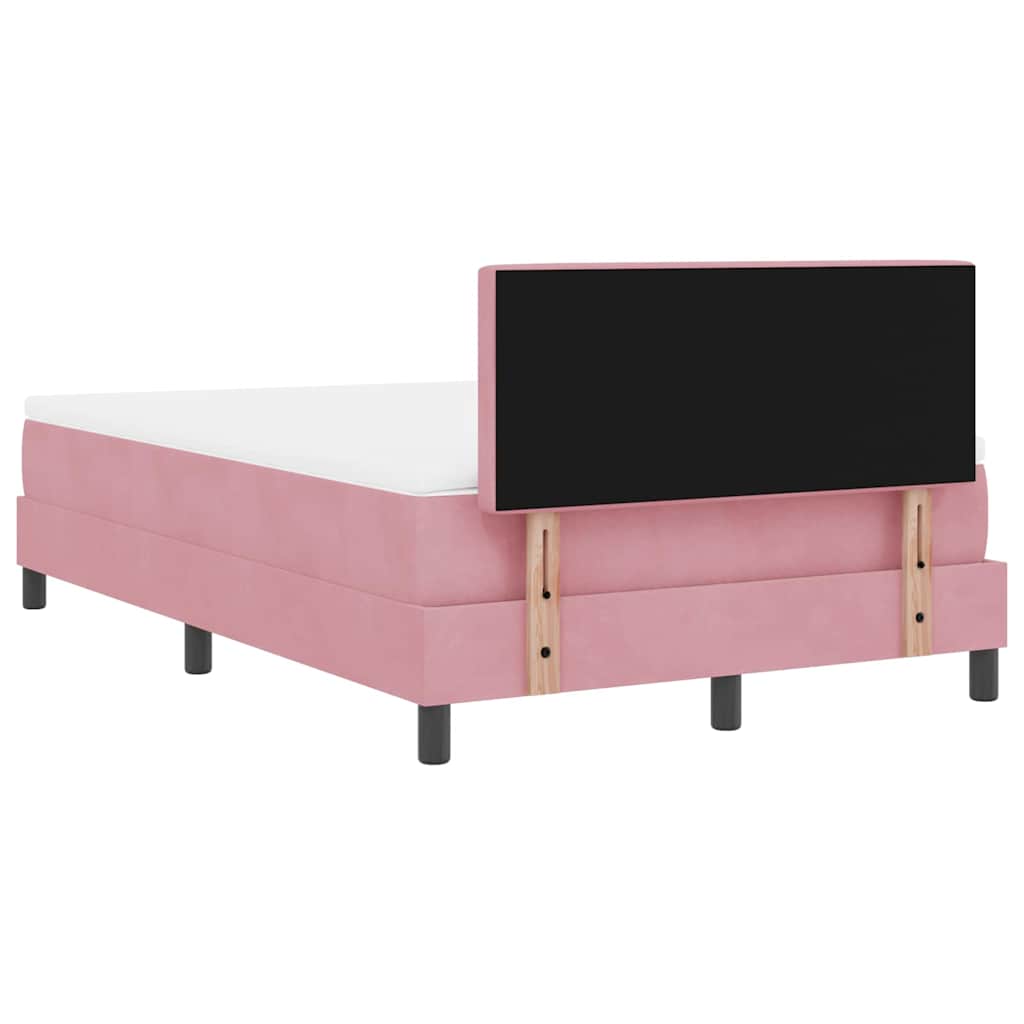Lit à ressorts avec matelas Rose 120 x 190 cm Velours