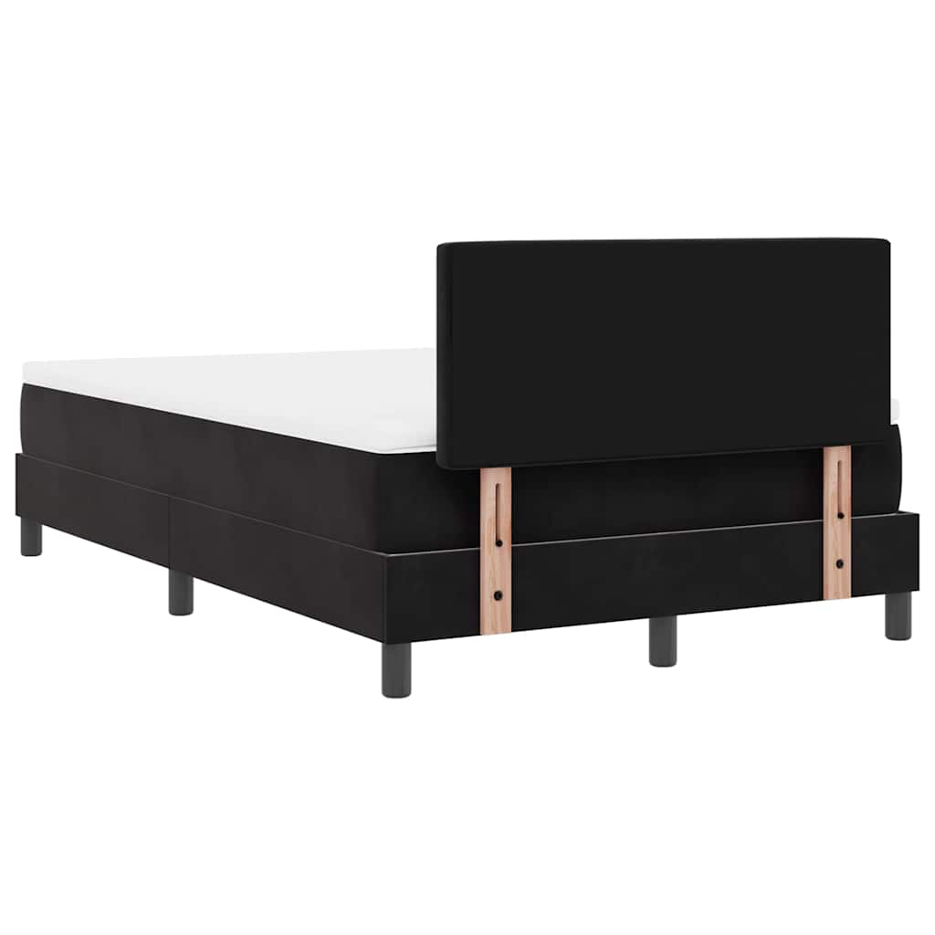 Lit à ressorts avec matelas Noir 120 x 200 cm Velours - XIOS