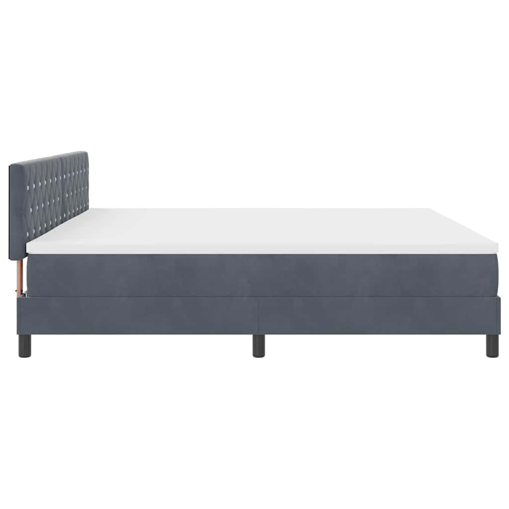 Lit à ressorts avec matelas Gris foncé 200 x 200 cm Velours - XIOS