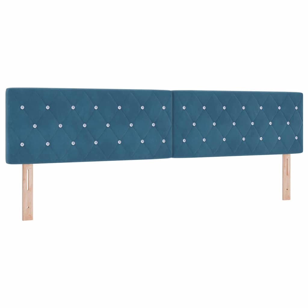 Lit à ressorts avec matelas Bleu foncé 200 x 200 cm tissu - XIOS