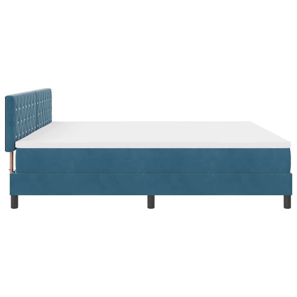 Lit à ressorts avec matelas Bleu foncé 200 x 200 cm tissu - XIOS