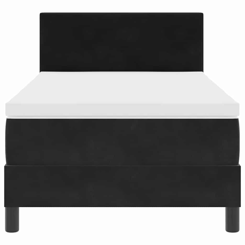 Lit à ressorts avec matelas avec matelas Noir 80 x 200 cm tissu - XIOS