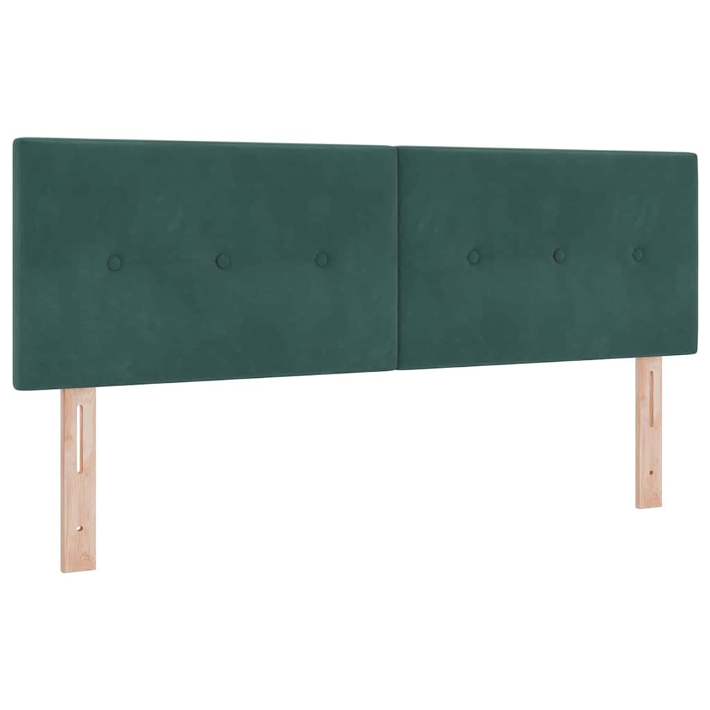 Lit à ressorts avec tête de lit Vert foncé 140 x 190 cm Velours - XIOS