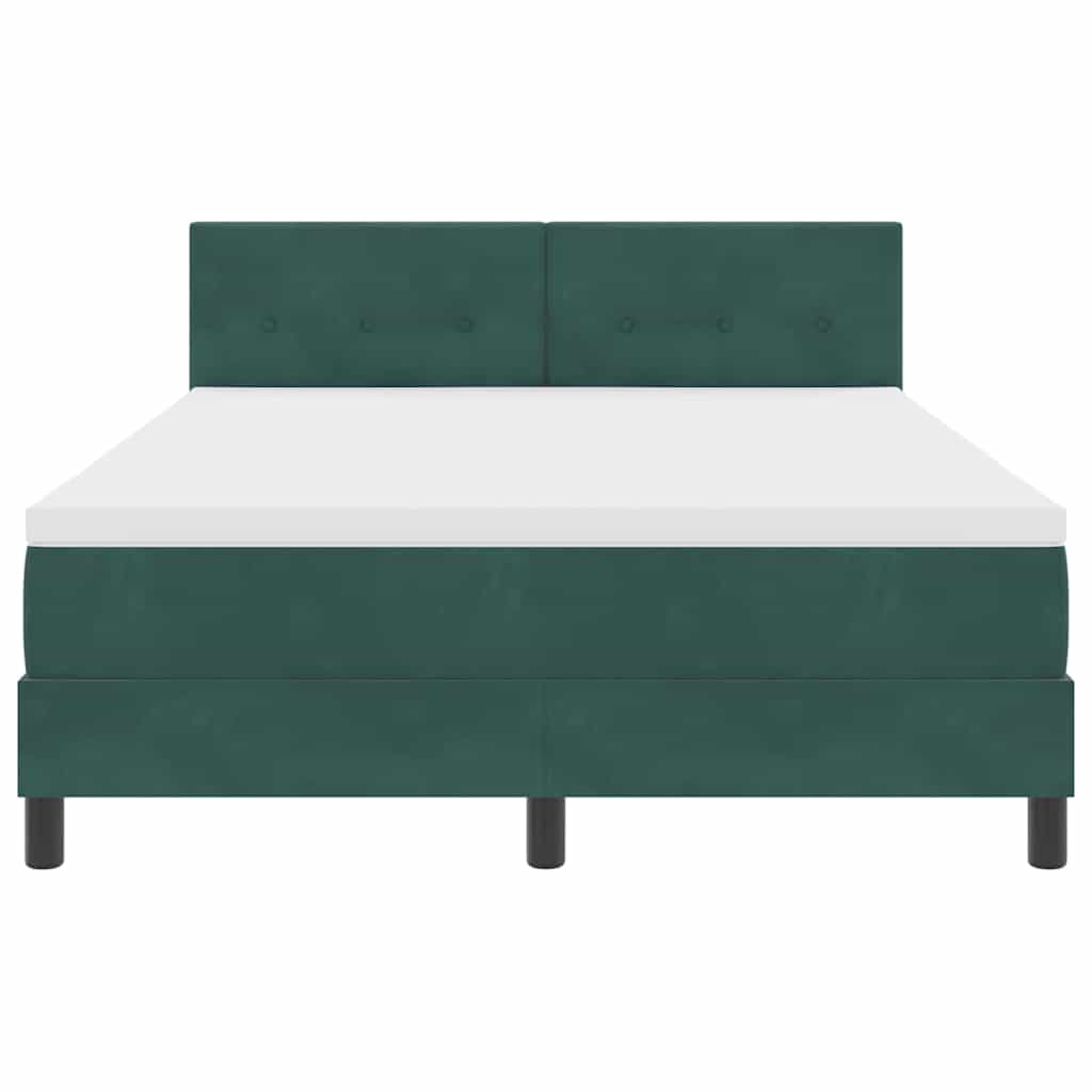 Lit à ressorts avec tête de lit Vert foncé 140 x 200 cm Velours - XIOS