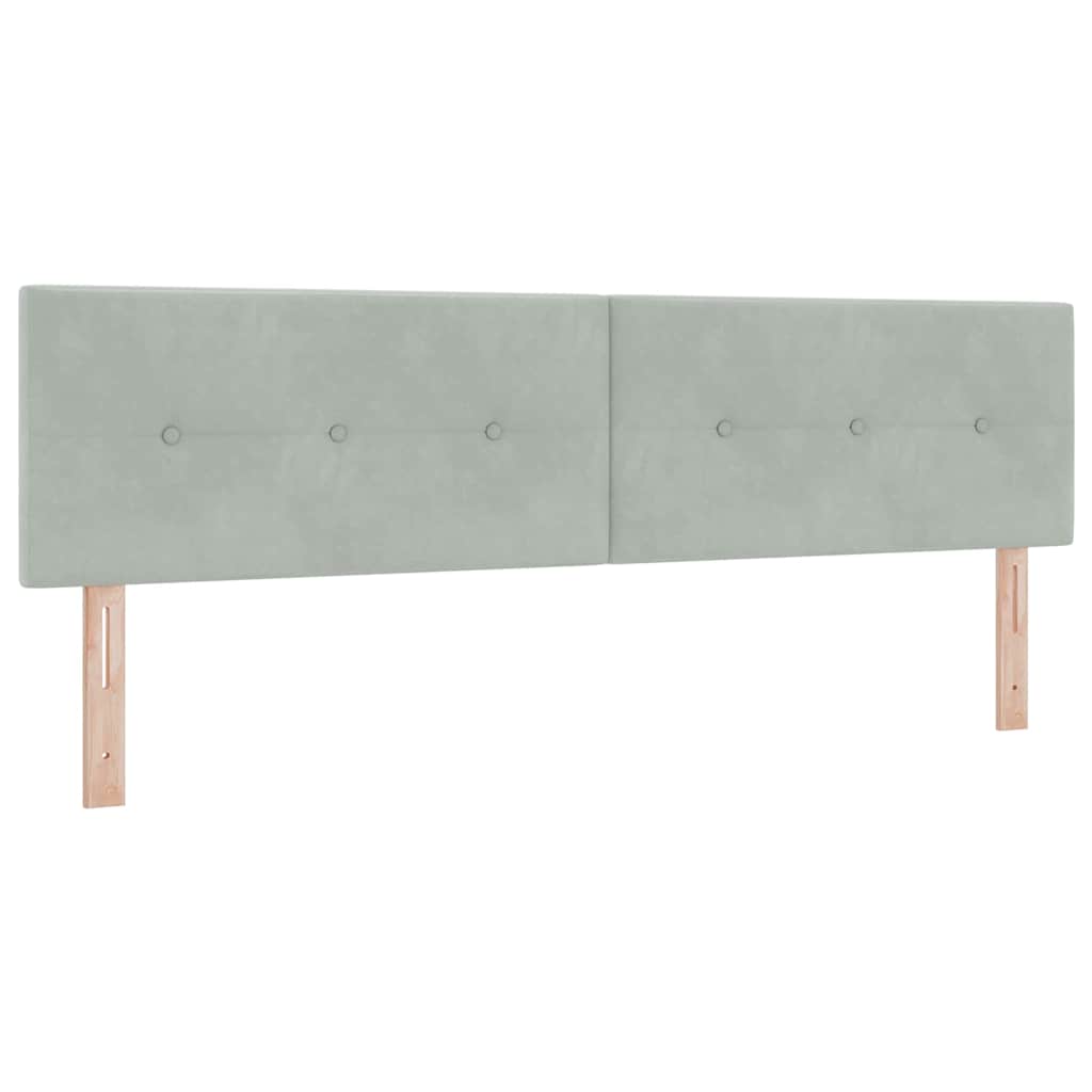 Lit à ressorts avec tête de lit Gris clair 180 x 200 cm Velours - XIOS
