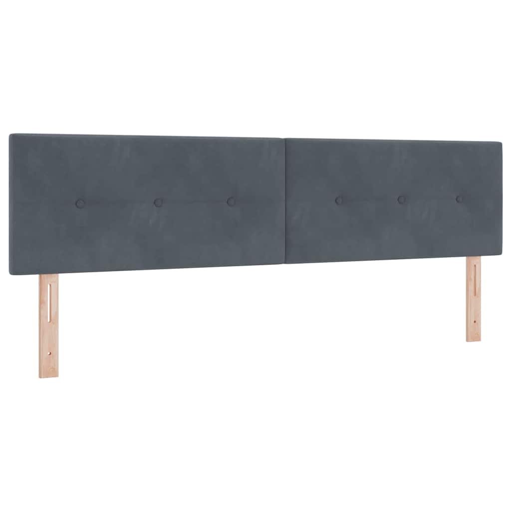 Lit à ressorts avec tête de lit Gris foncé 180 x 200 cm Velours - XIOS