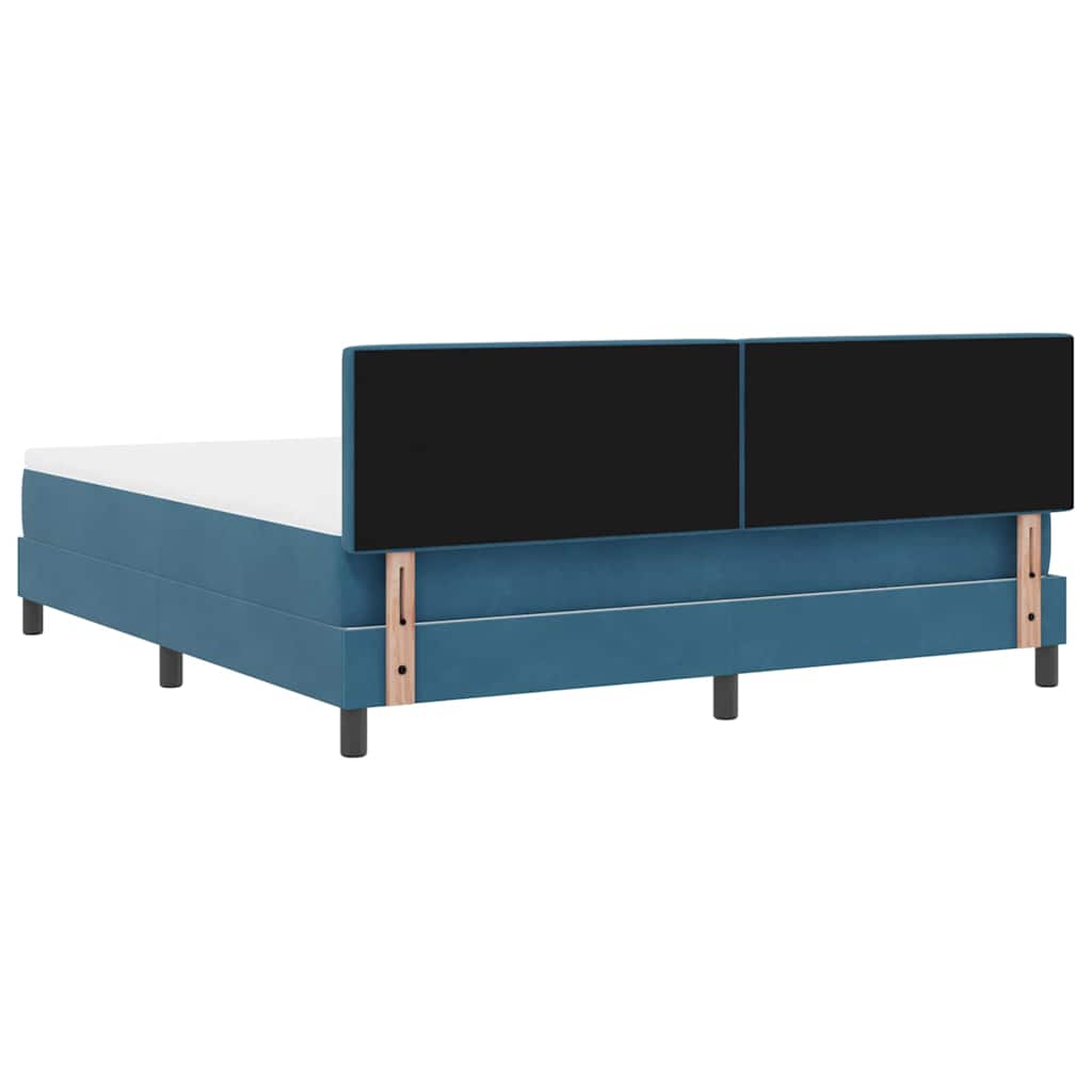 Lit à ressorts avec tête de lit Bleu foncé 180 x 200 cm Velours - XIOS