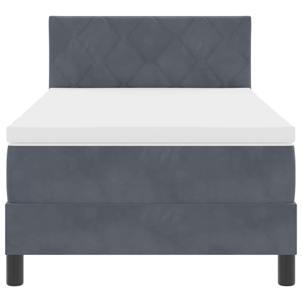 Lit à ressorts avec matelas Gris foncé 90 x 190 cm tissu - XIOS