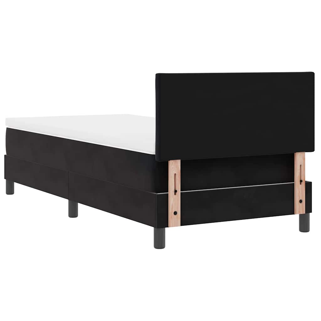 Lit à ressorts avec matelas avec matelas Noir 90 x 200 cm tissu - XIOS